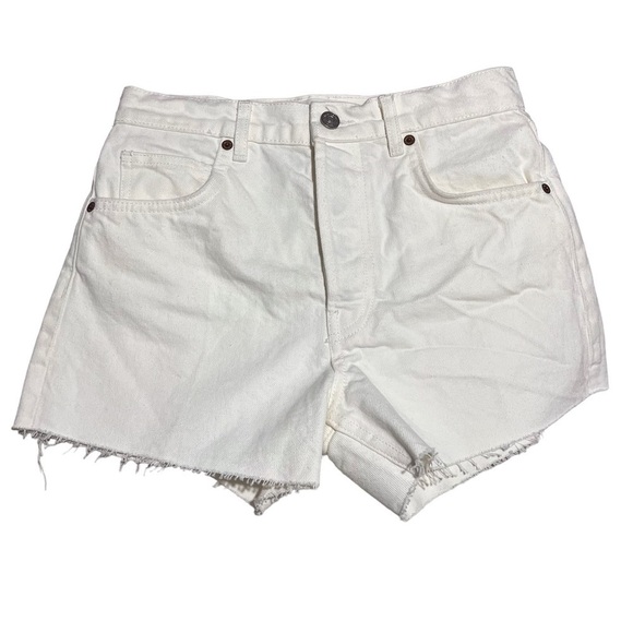 Reformation Charlie High Rise Jean Short Vintage White Size 26 Button Fly - Picture 2 of 8